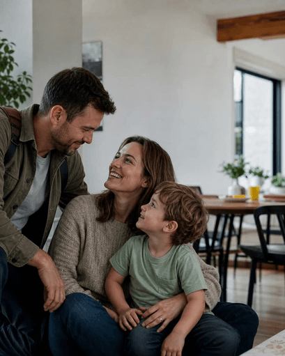 A family together at home